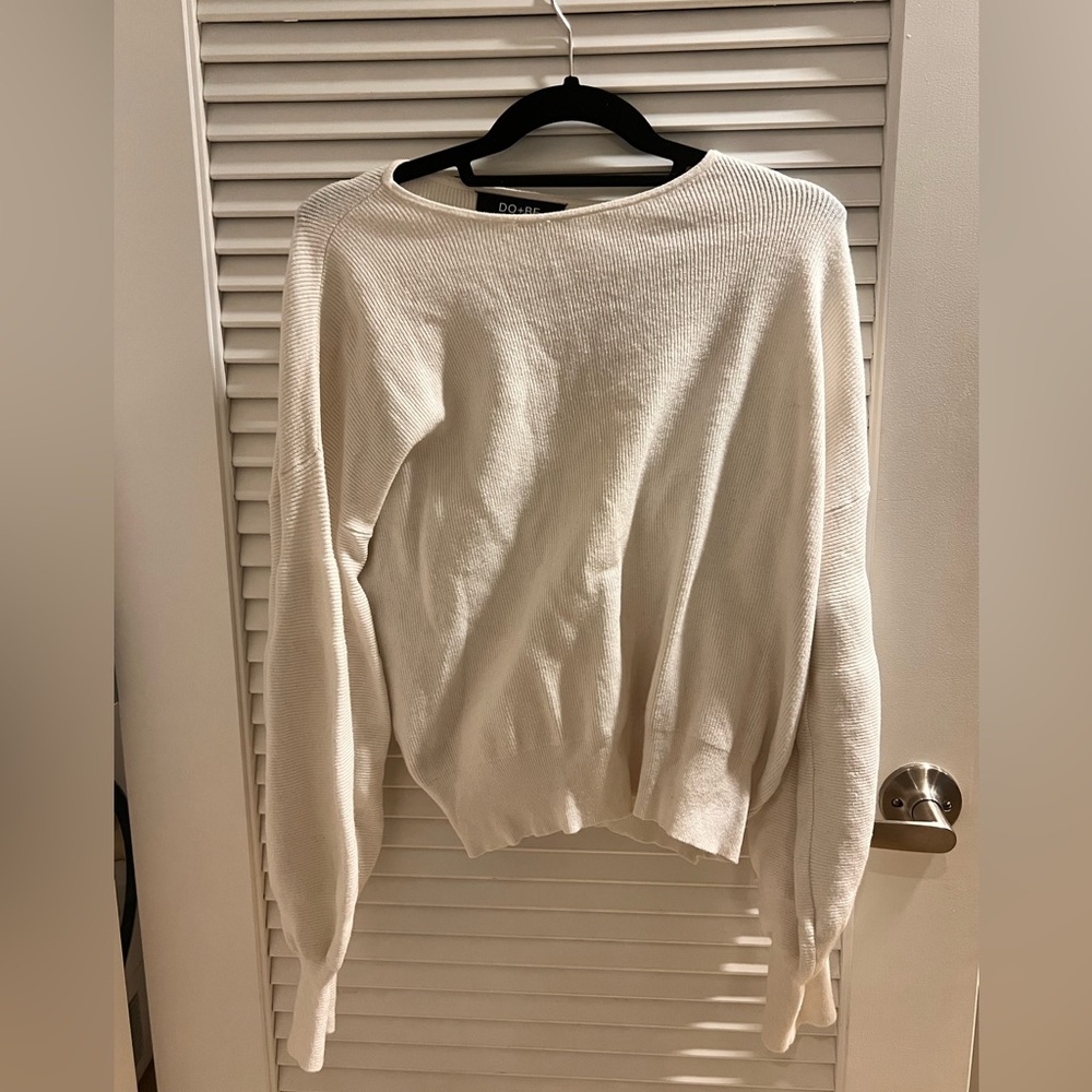 Puff sleeve size medium off white sweater